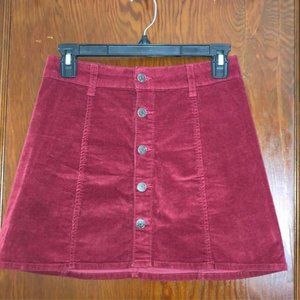 Bergundy Mini Skirt